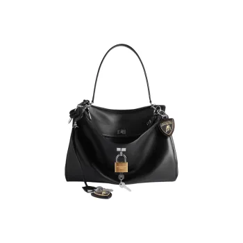 Balenciaga Automobili Lamborghini Collaboration Rodeo Calfskin Shoulder Bag, Crossbody Bag, Handbag Tubas Men's Black