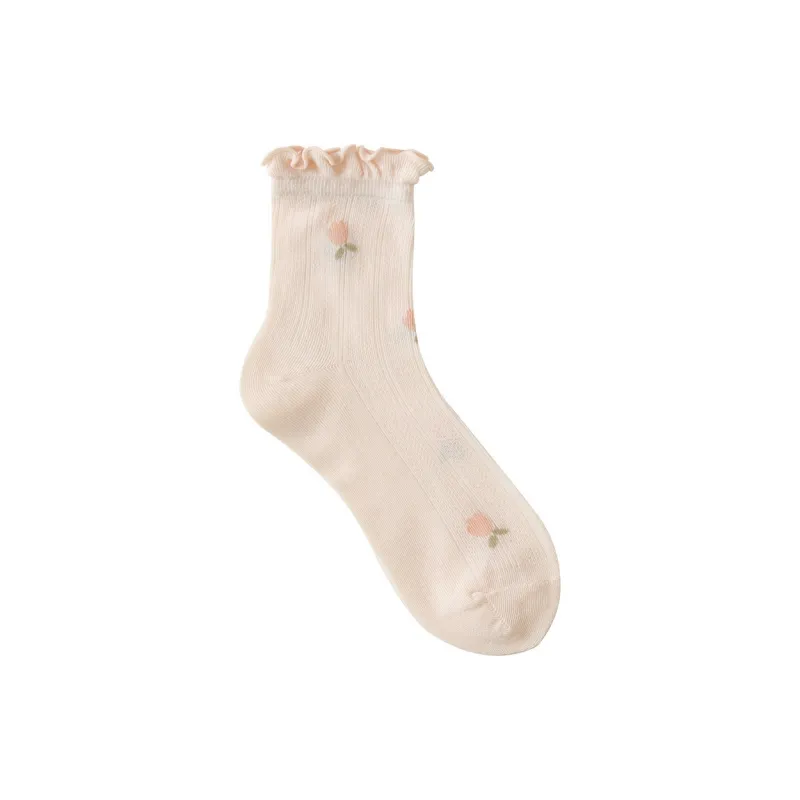 TLXT Mid Calf Socks Women's Mesh Breathable, Non Chafing, Skin Friendly Softness, Barefoot Feel-7