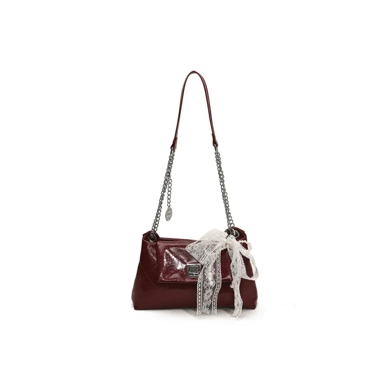 Meow In The Grass PU Shoulder Bag Women's Black/Light Pink/Ivory/Burgundy-17