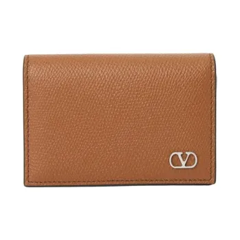 Valentino Cow Leather Card Holder Men's Brown