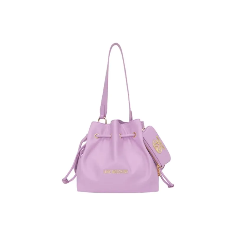 LOVE MOSCHINO PU Bucket Bag, Shoulder Bag Medium Size Women's Purple-0