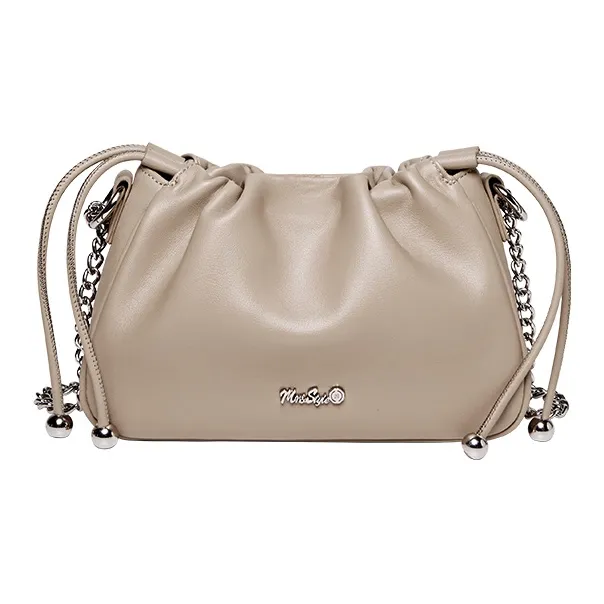 Narandu Cow Leather Shoulder Bag Crossbody Bag Women's Ecru/Oat-5