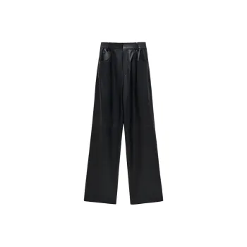 INSUN Leather Pants Women's Black