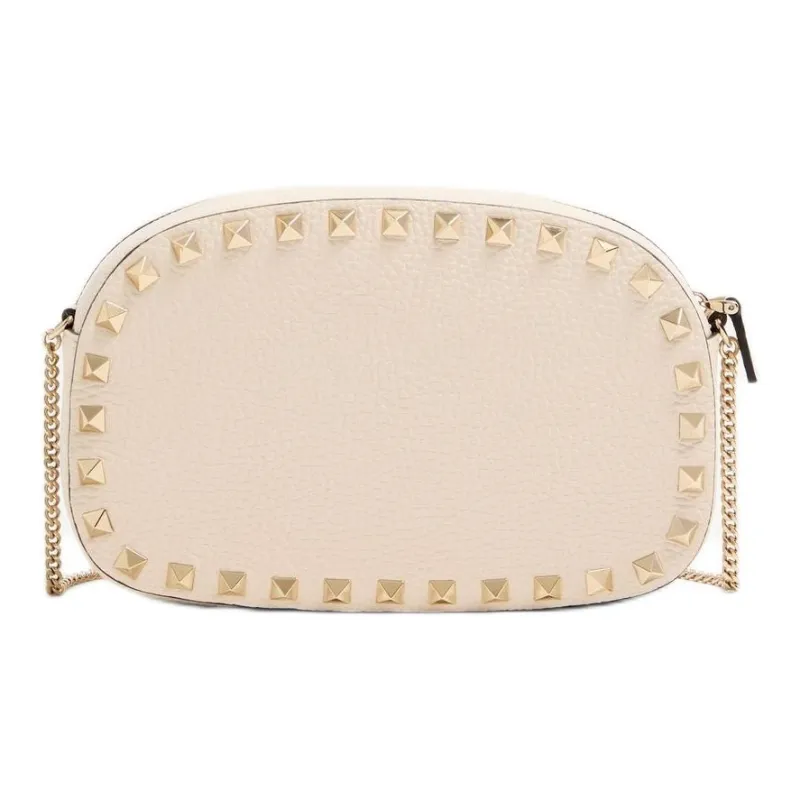 Valentino ROCKSTUD Grain Calfskin Shoulder Bag Mini Women's Light Ivory-3