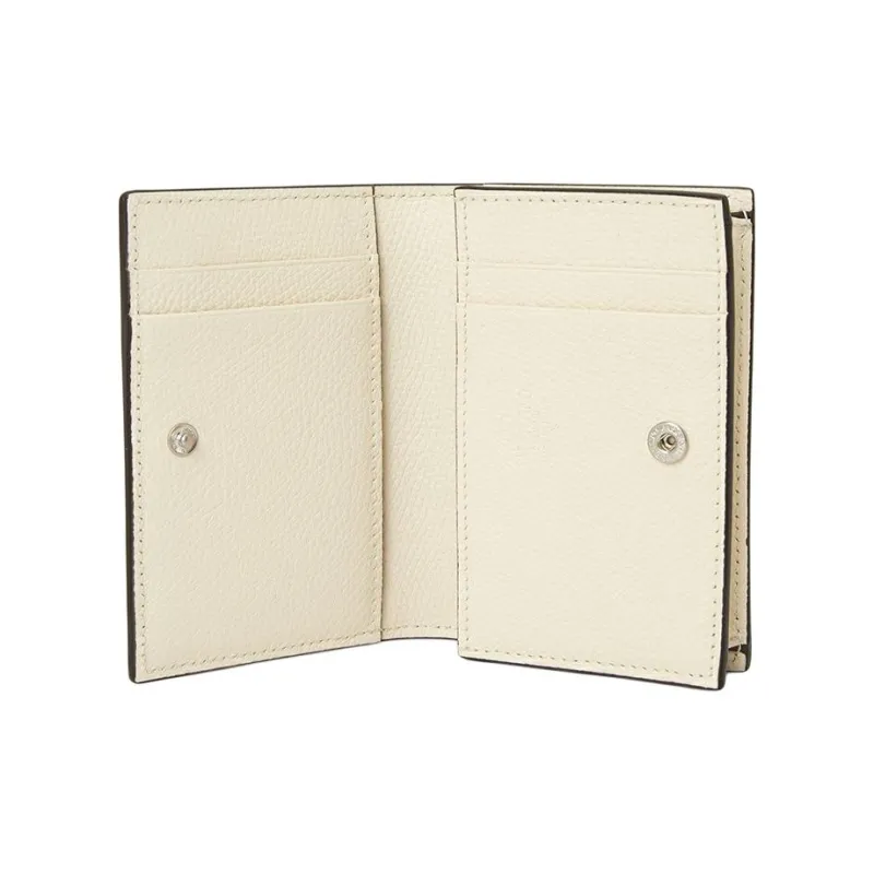 Valentino Cow Leather Card Holder Men's Beige-2
