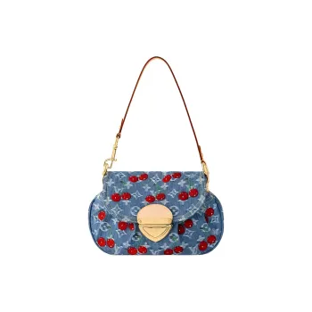 LOUIS VUITTON Takashi Murakami, Collaboration Sunset Denim Shoulder Bag Women's Blue