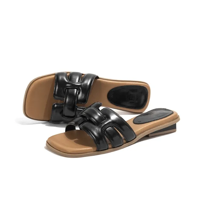 Old Meow Rubber Sole Slide Slippers Women's Black-1