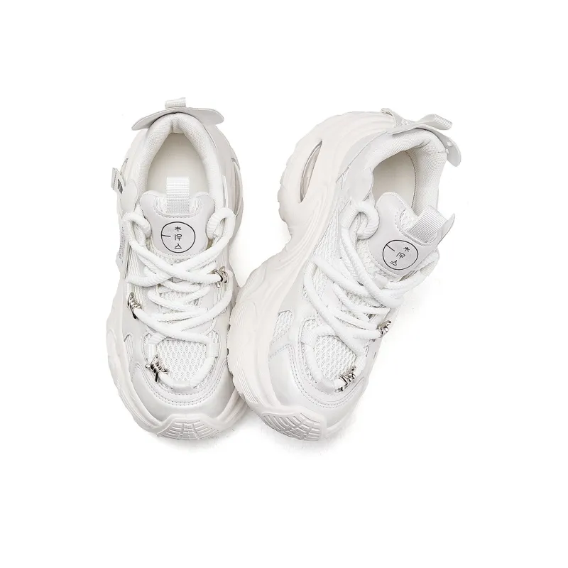 La Chapelle Cushioning, Slip Resistant, And Breathable Low Top Chunky Sneakers Women's Ecru-2
