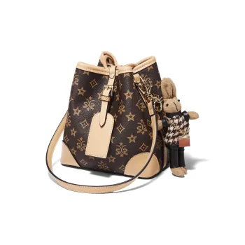 Safiya PVC Bucket Bags Crossbody Bag, Shoulder Bag Women's Dark Brown