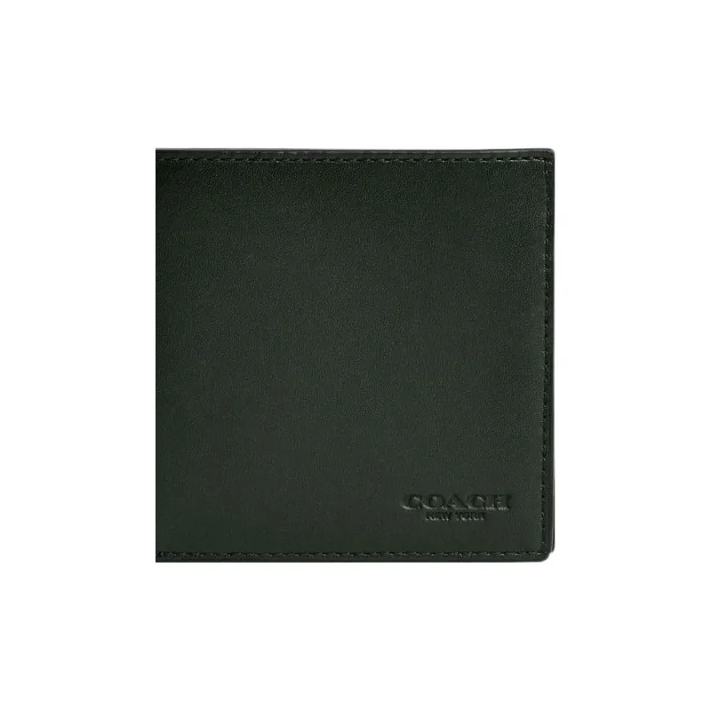 COACH 3 IN 1 Wallet Glove Tanning Coin Purse Wallet Men's Green-3