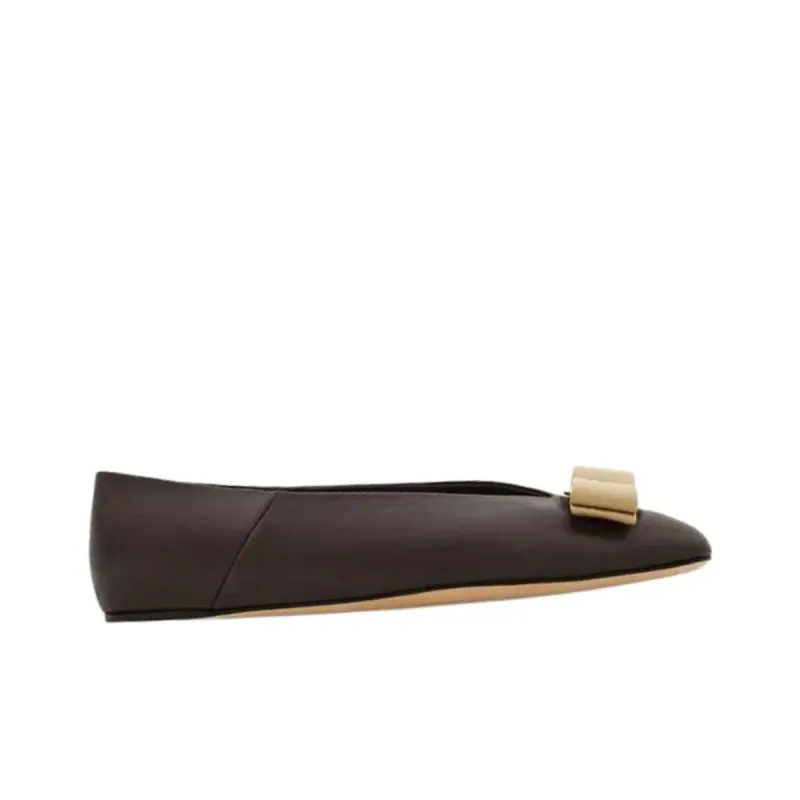FERRAGAMO Vara Casual Single Shoes Women's Brown-1