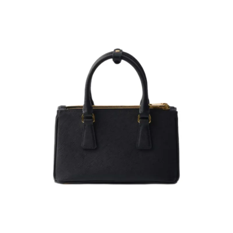 PRADA Saffiano Calfskin One Shoulder Handbag Mini Women's Black-2