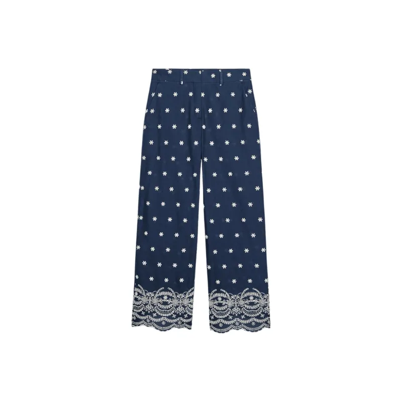 ZARA Casual Pants Women's Blue/White-0