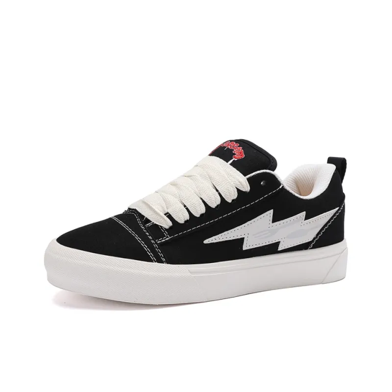 DUEPLAY Low Top Skateboard Shoes Unisex Black White-6