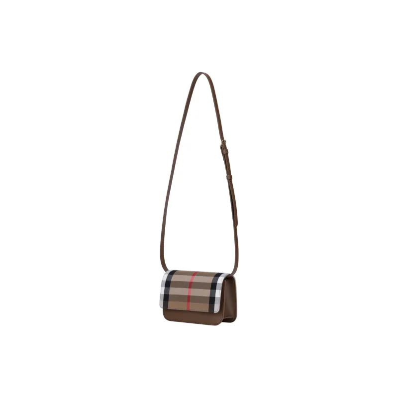 Burberry Leather Shoulder Bag Crossbody Bag Small Size Women's Brown-1