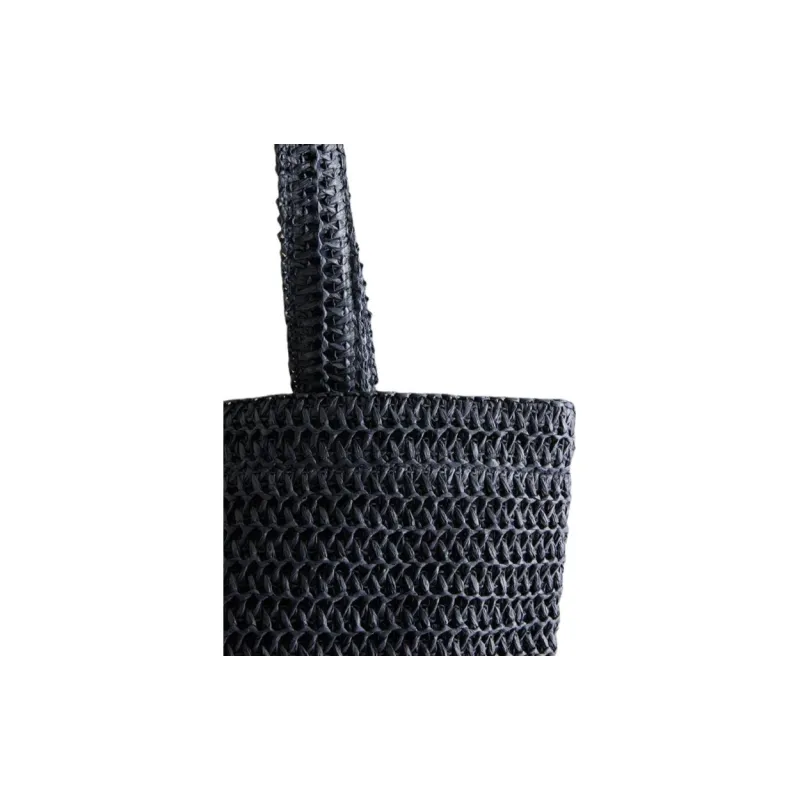 ZARA Cellulose Material Shopping Bag Handbag Women's Marine Blue-6