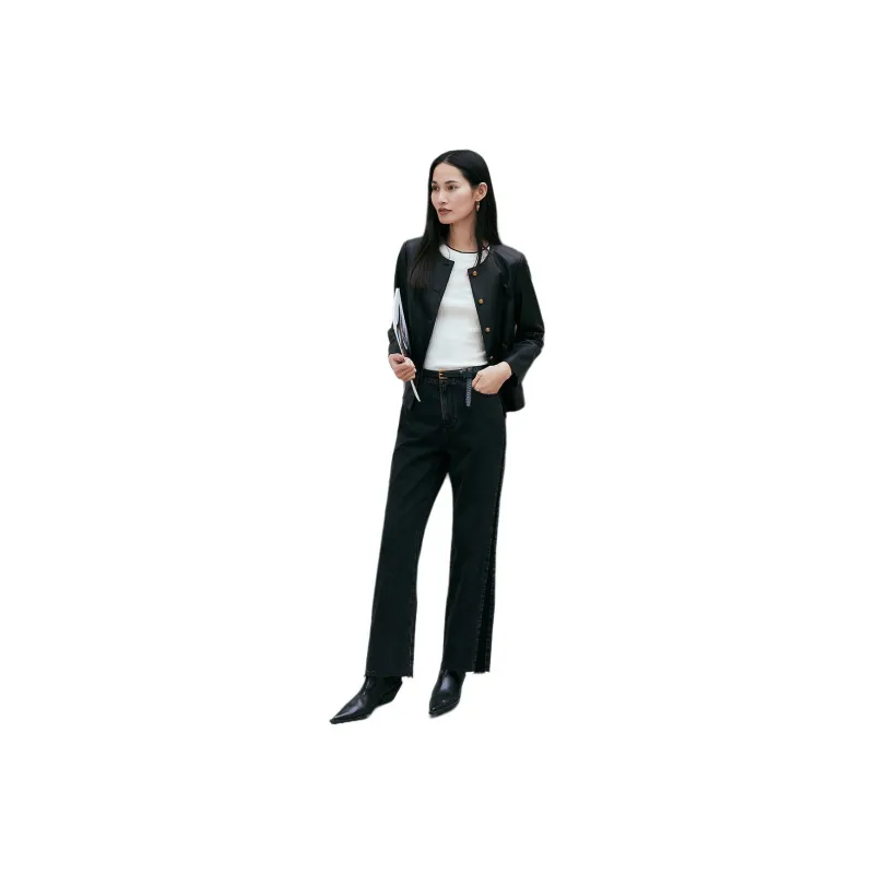 INSUN Leather Jackets Women's Black-0