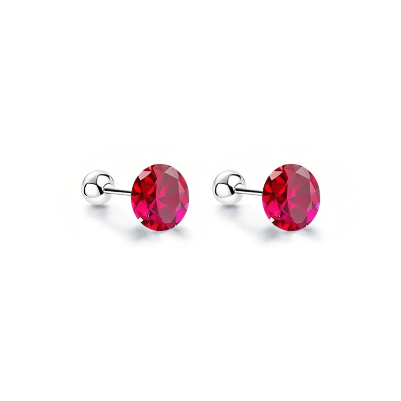 Titanium Steel Ear Care Stud Earrings Fashion Stud Earrings Unisex Multicolor Sparkling Gift Box Set-25