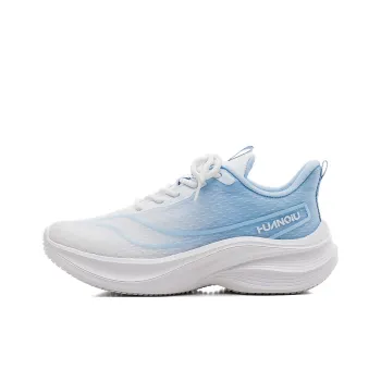 HUANQIU Shock Absorbers Slip Resistant Breathable Low Top Casual Running Shoes Women's White Blue