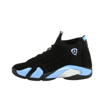 Jordan Air Jordan 14 Anti Slip Wear Resistant Mid Top Vintage Basketball Shoes Unisex Black Blue
