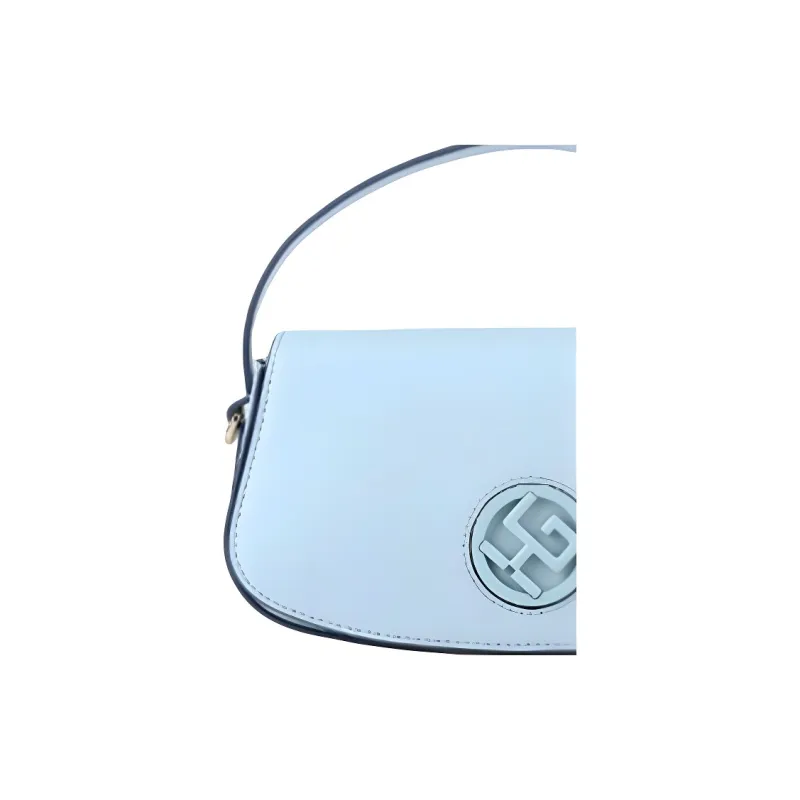 HONGU Cow Leather Shoulder Bag, Crossbody Bag, Handbag Trumpets Women's Moonstone Blue-3