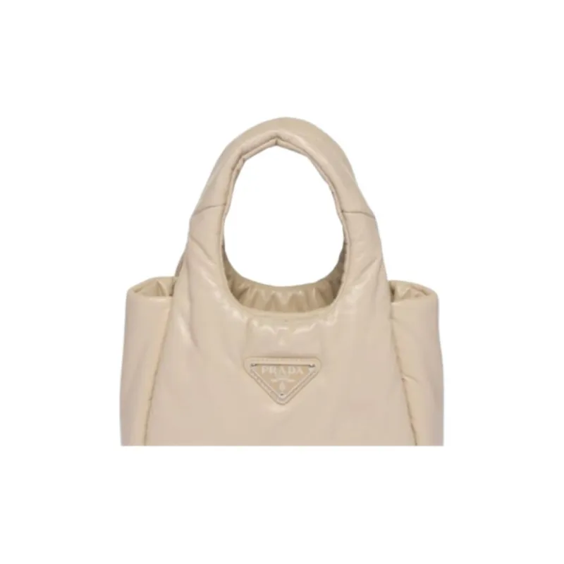 PRADA Leather Handbag Trumpets Women's Desert Beige-3