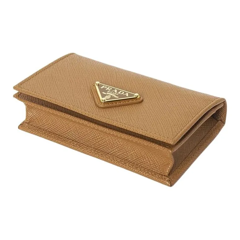 PRADA Cow Leather Wallet Women's Brown-1