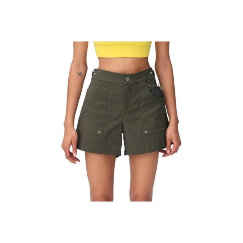 Particle Fever Cargo Shorts Women's Green Khaki-0