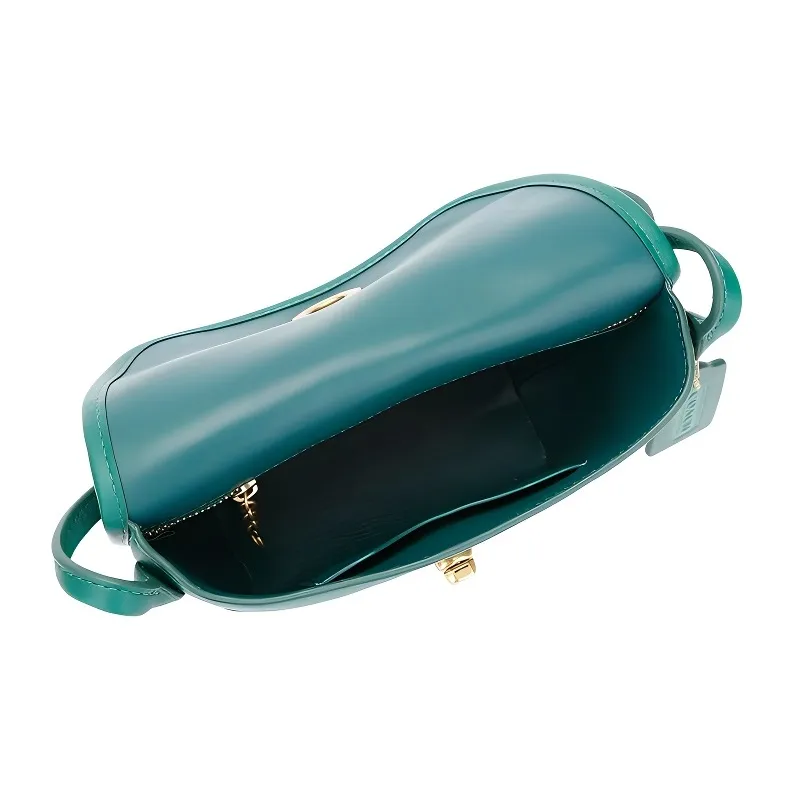 COACH Turnlock Cow Leather Crossbody Bag, Shoulder Bag Trumpets Women's Green-3