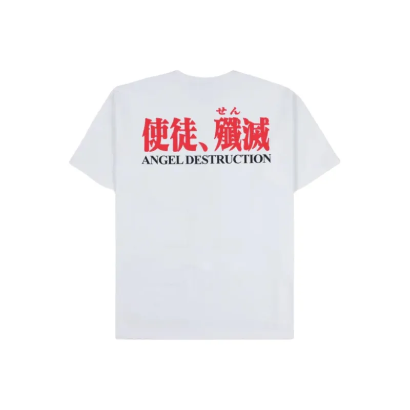 PLEASURES Evangelion Co branded Model T Shirts Unisex White-1