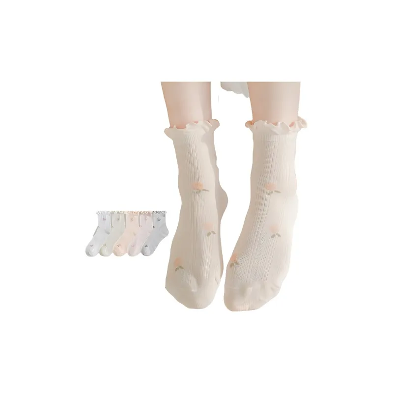 TLXT Mid Calf Socks Women's Mesh Breathable, Non Chafing, Skin Friendly Softness, Barefoot Feel-1