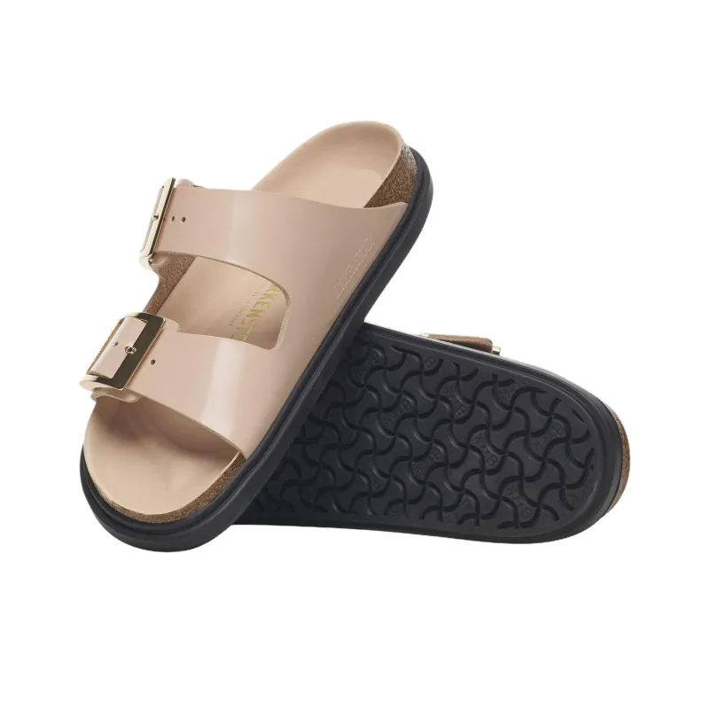 Birkenstock Arizona Rubber Sole Abrasion Resistant Slide Slippers Women's Beige Regular Loose Fit-4