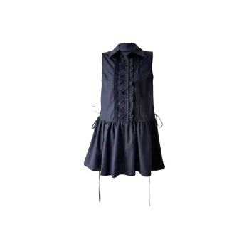 AFGGD Sleeveless Dresses Women's Navy Blue