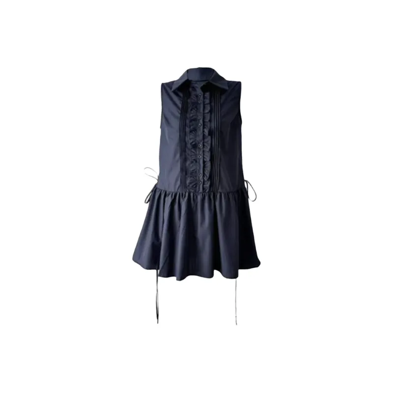 AFGGD Sleeveless Dresses Women's Navy Blue-0