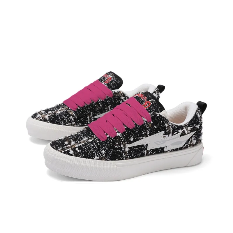 DUEPLAY Low Top Skateboard Shoes Unisex Black White-18