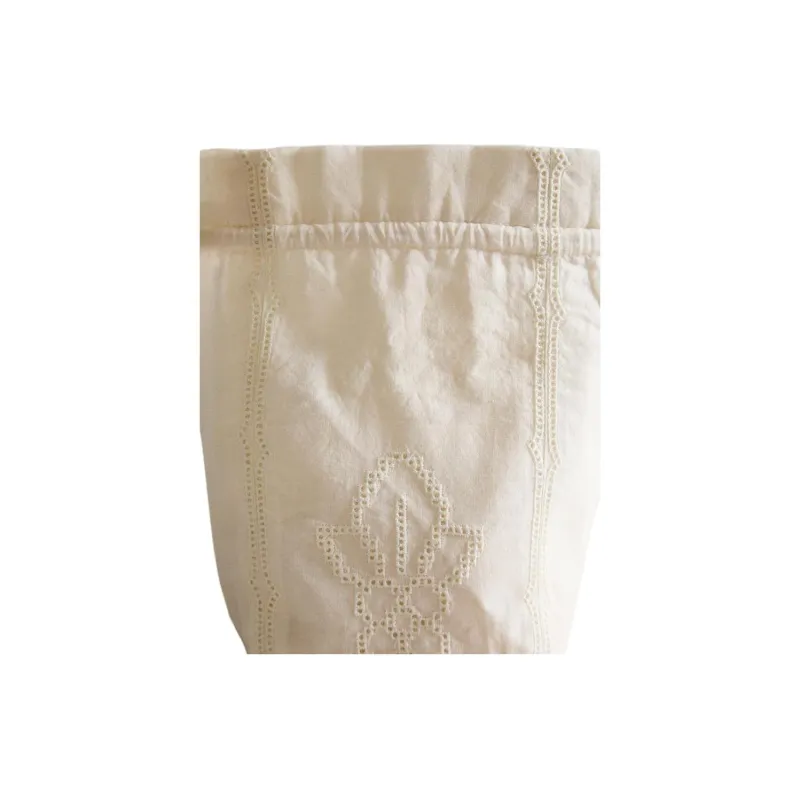 ZARA Cotton Bucket Bag Clutch Trumpets Women's Ivory-3