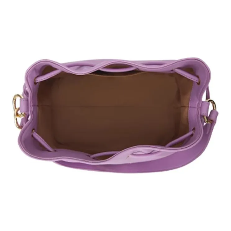 LOVE MOSCHINO PU Bucket Bag, Shoulder Bag Medium Size Women's Purple-2