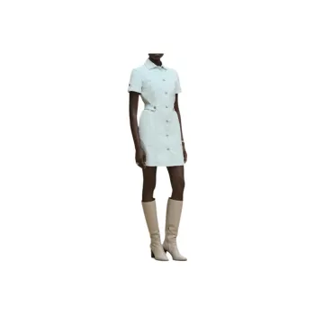 HERMES FW25 Short Sleeved Dress Women's Brown Green