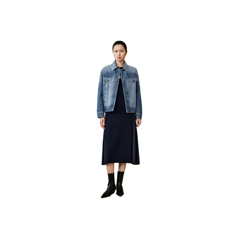 INSUN Denim Jackets Women's Slate Blue-1