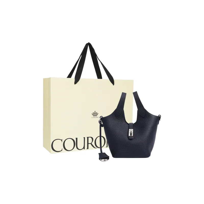 COURONNE Top Grain Cow Leather Handbag Women's Light Gray/Milkshake Pink/Black/Chick Yellow-13