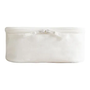ZARA Linen Toiletry Bag Tubas Unisex Frosted White