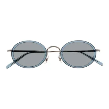 EYEVAN 7285 Titanium Acetate Oval Sunglasses Unisex Blue