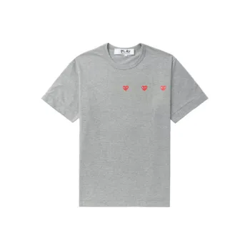 CDG Play SS24 T Shirt Unisex Gray
