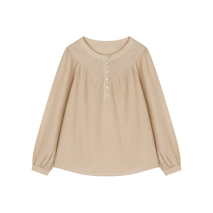Mo Han Yi Mei Shirts Women's Khaki-0