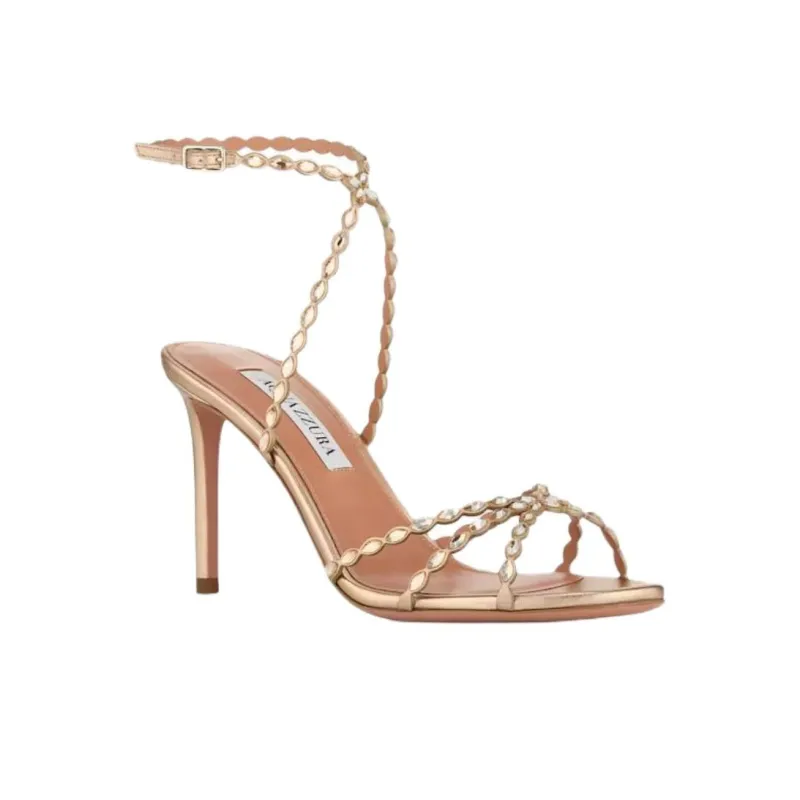 AQUAZZURA Love Struck One Strap Sandals 8.5cm Women's Gold-2