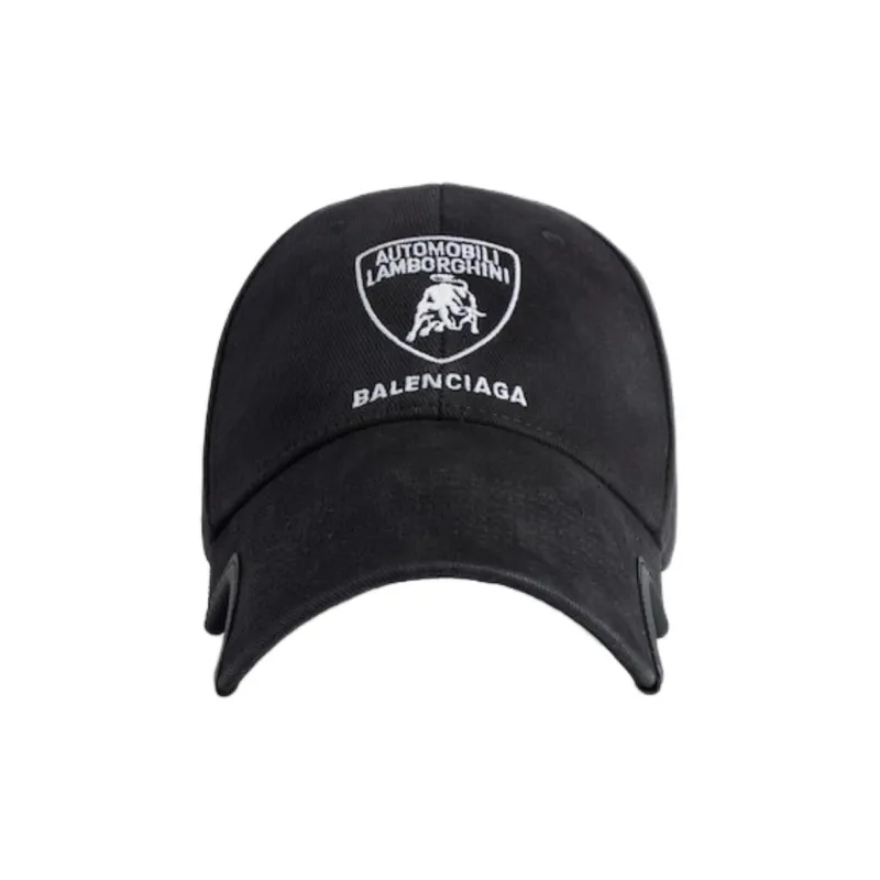 Balenciaga Cotton Baseball Caps Men's Black-0
