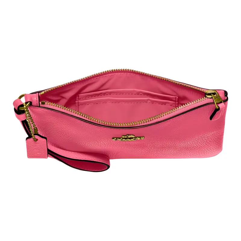 COACH Wristlet Leather Pochette Wrist Bag Clutch Trumpets Women's Pink-1