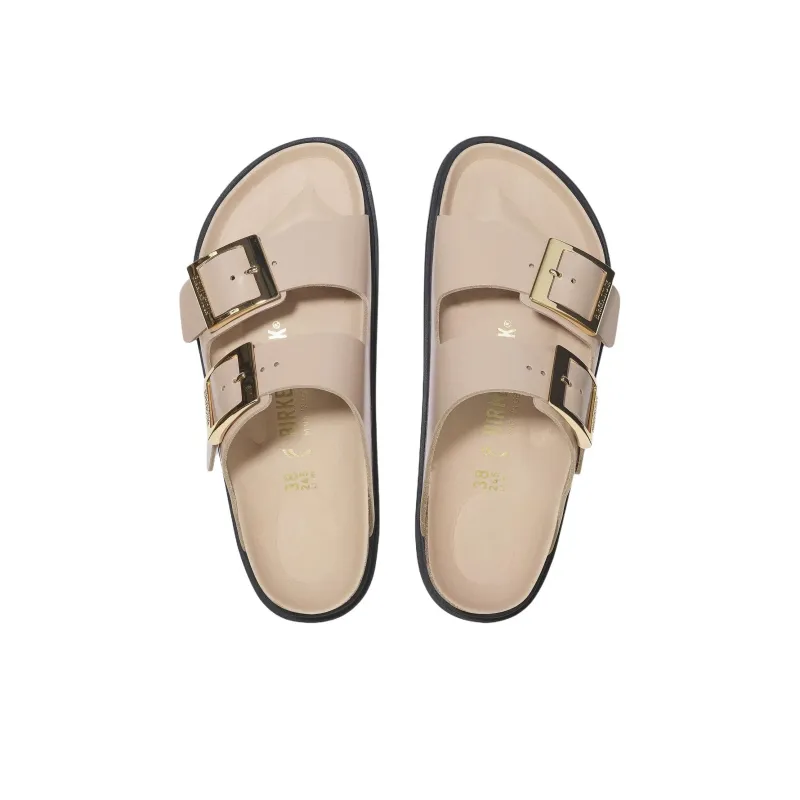 Birkenstock Arizona Rubber Sole Abrasion Resistant Slide Slippers Women's Beige Regular Loose Fit-3
