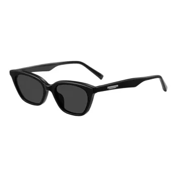 CAPONI Plate Frame Irregular Shape Sunglasses Unisex Black