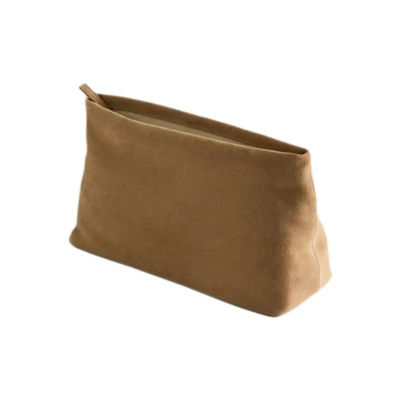 ZARA Cow Leather Clutch Medium Size Women's Brown-2